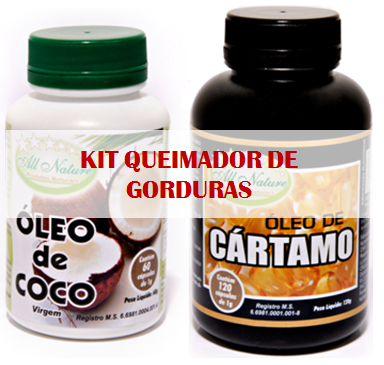 KIT Queimador de Gorduras. Óleo de Cártamo + Óleo de Coco.